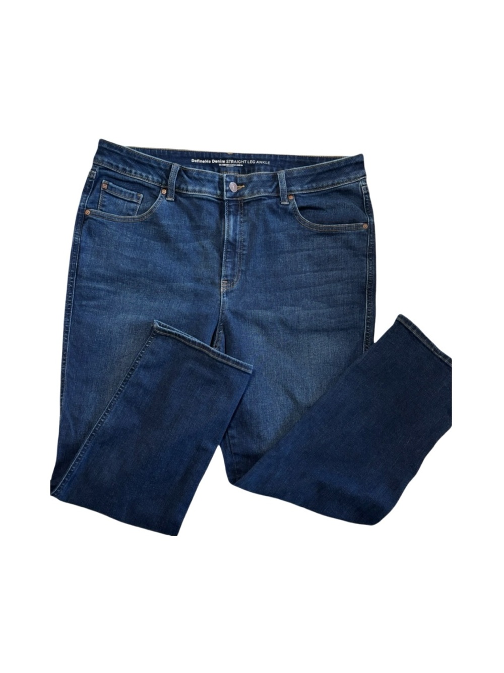 Chico's Define Me Straight Leg Ankle Dark Wash Jeans Size 3 Regular